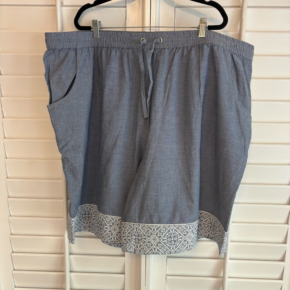 Swimsuits For All Chambray Shorts Size 28